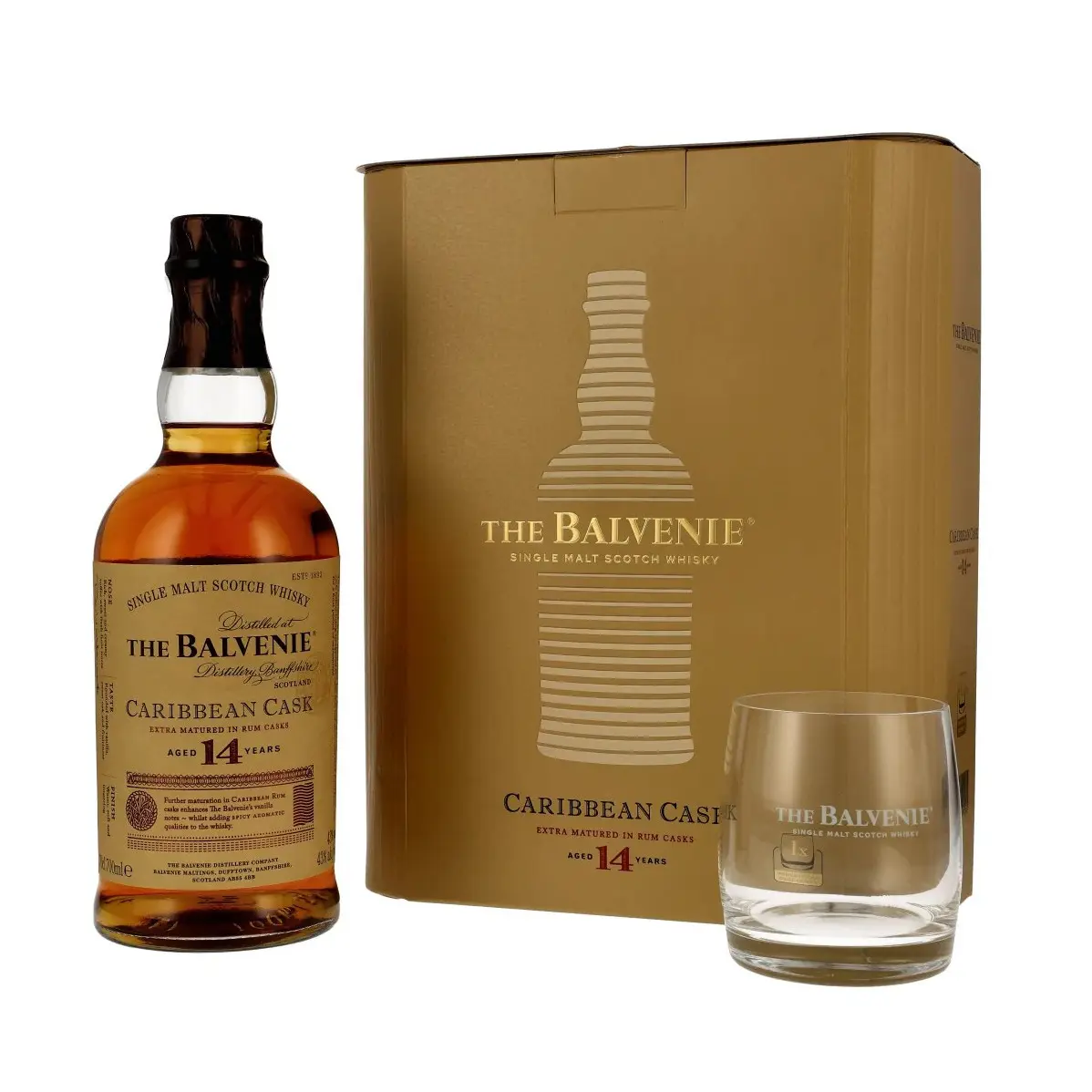 Balvenie, 14 Y Caribbean Cask Gift Pack Tumbler 70cl