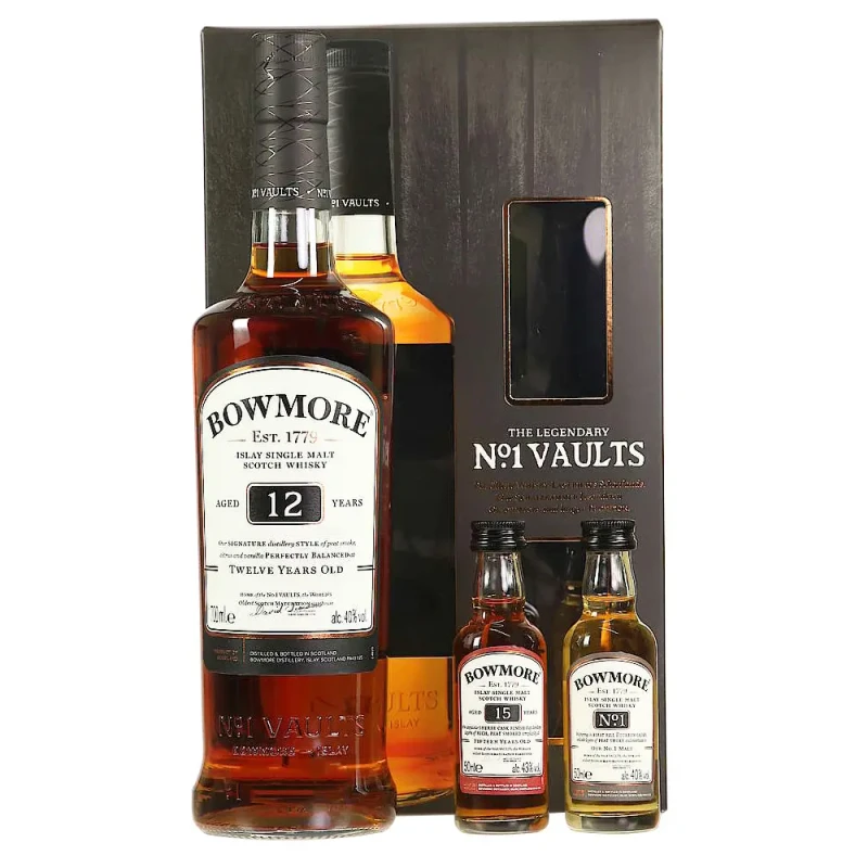 Bowmore, 12  Y Gift set met 2 mini 80cl Bowmore, 12  Y Gift set met 2 mini 80cl