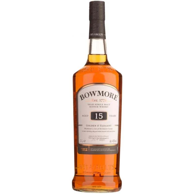 Bowmore, 15 years - Golden & Elegant 1 litre Bowmore, 15 years - Golden & Elegant 1 litre