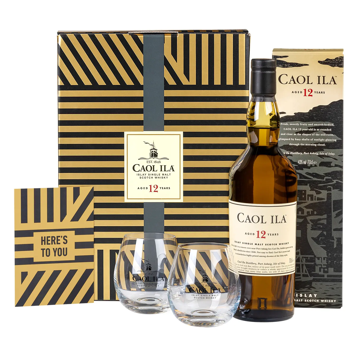 Caol Ila, 12Y Giftpack 2 Glasses 70cl