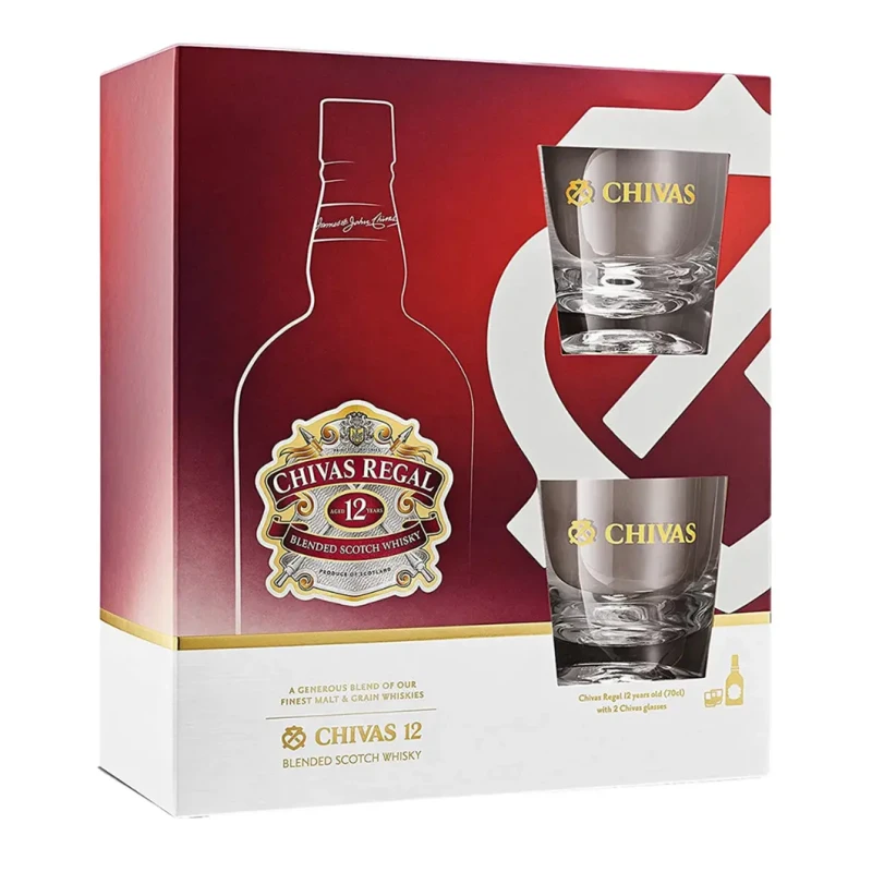 Chivas Regal, 12 years - Giftpack 2 Glasses 70cl Chivas Regal, 12 years - Giftpack 2 Glasses 70cl