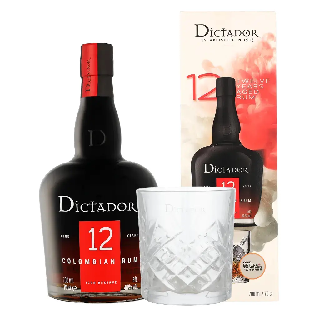 Dictador, 12 years - Giftpack Glass 70cl
