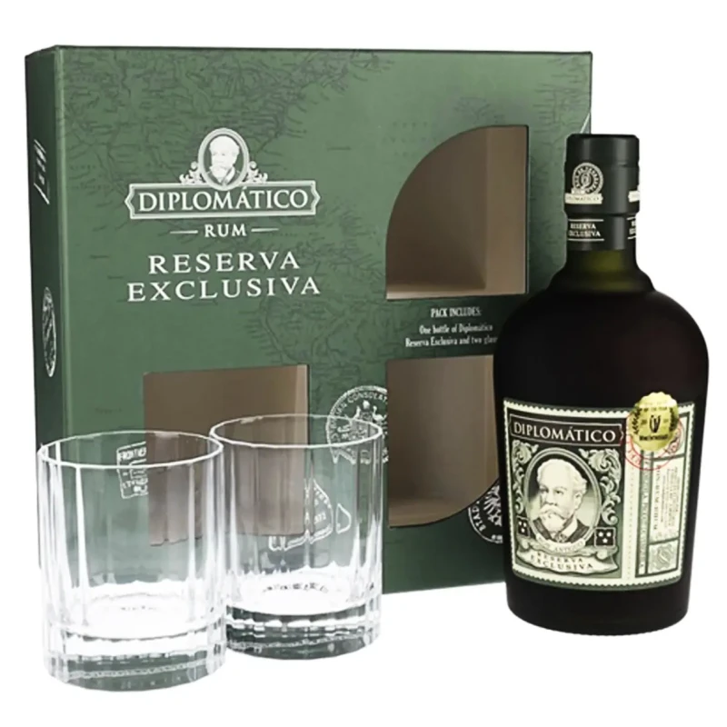 Diplomatico - Reserva Exclusiva Giftpack 2 Glasses 70cl Diplomatico - Reserva Exclusiva Giftpack 2 Glasses 70cl