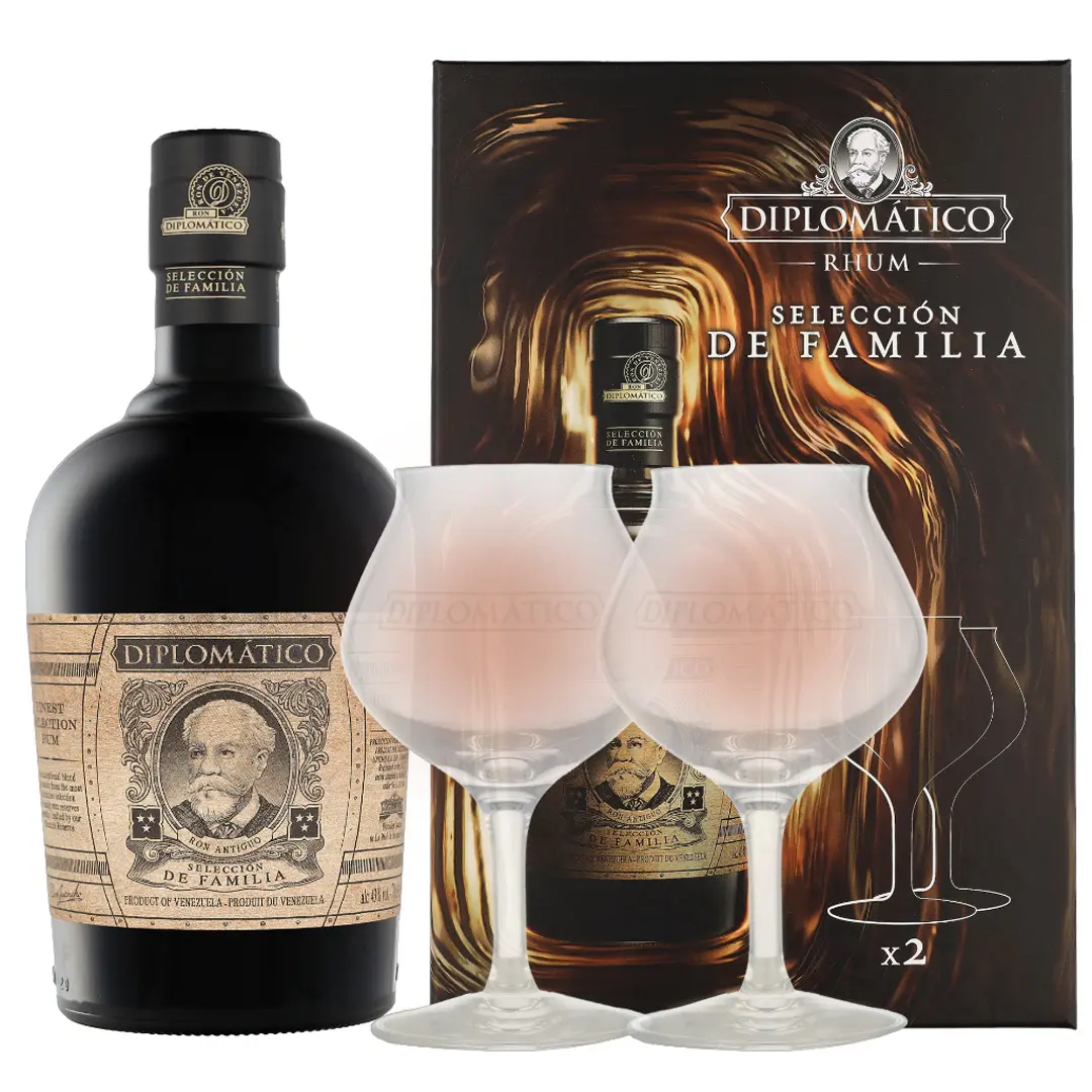 Diplomatico - Seleccion De Familia, Giftpack 2 Glasses 70cl