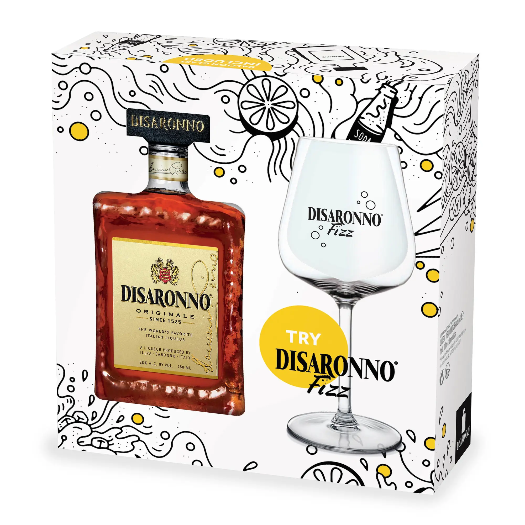 Disaronno - Fizz Gift Pack 70cl