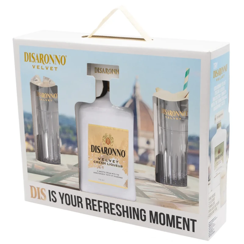 Disaronno - Velvet Gift Pack 2 Glasses 70cl Disaronno - Velvet Gift Pack 2 Glasses 70cl