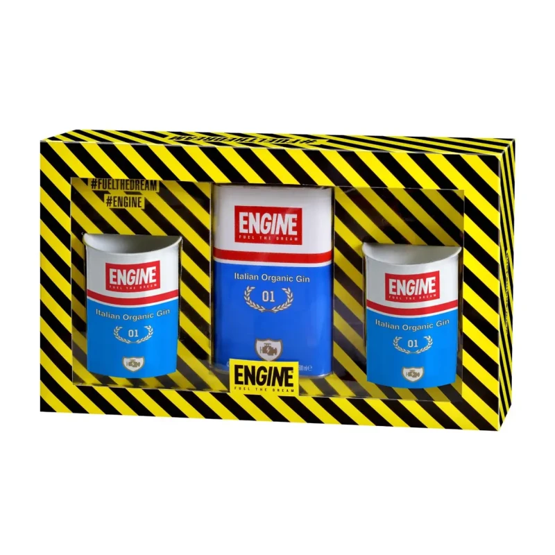 Engine - Pure Organic Gin Giftpack 2 Metal Cups 50cl Engine - Pure Organic Gin Giftpack 2 Metal Cups 50cl