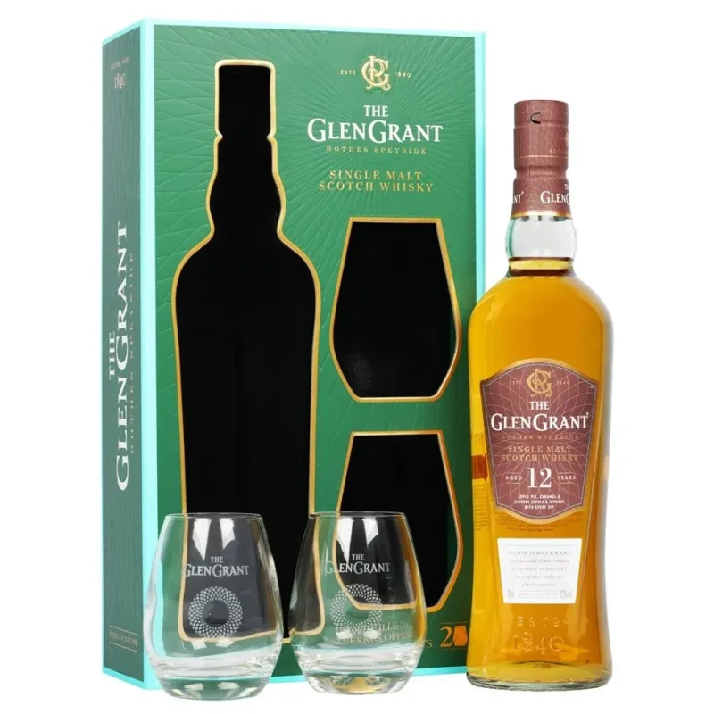 Glen Grant, 12 years - Gift Pack 2 Glasses 70cl Glen Grant, 12 years - Gift Pack 2 Glasses 70cl