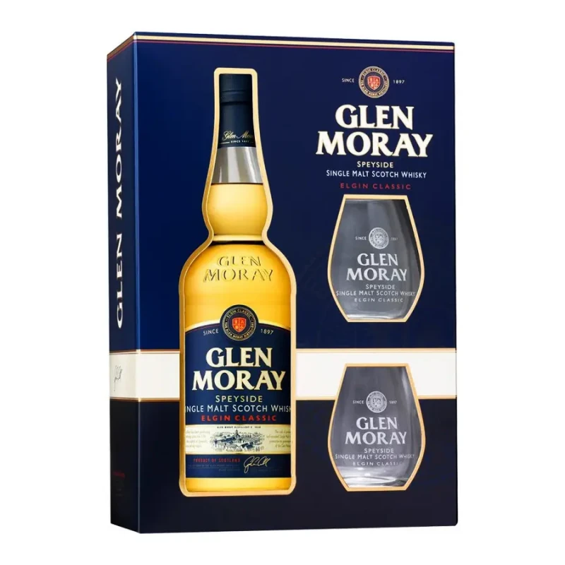 Glen Moray - Port Cask Finish met 2 glazen 70cl Glen Moray - Port Cask Finish met 2 glazen 70cl