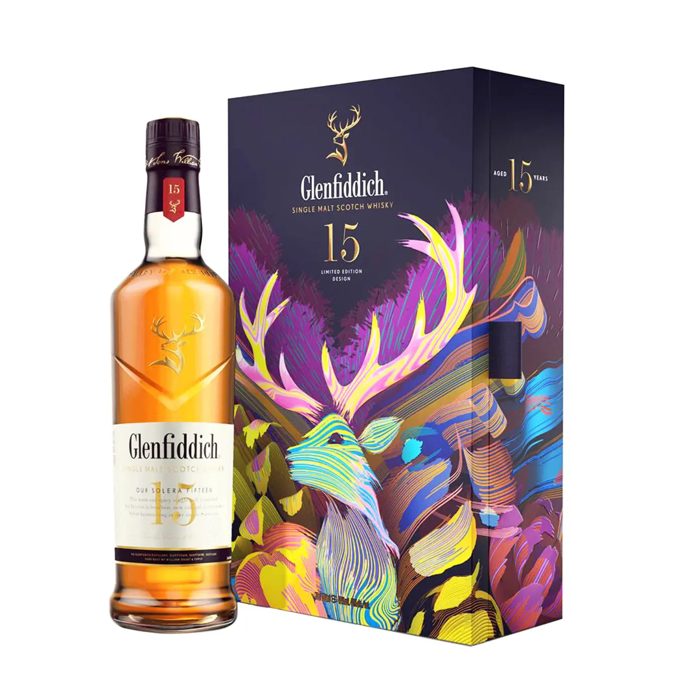 Glenfiddich, 15 years - Giftpack with Flask 70cl