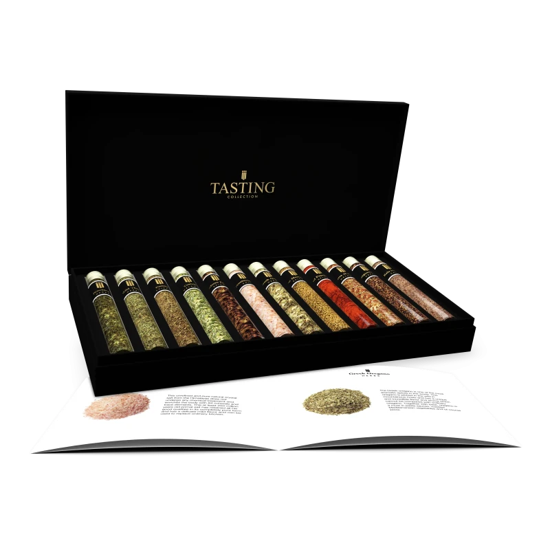Coffret Dégustation d'Herbes & Épices 12 fioles dans une Boîte Cadeau de Luxe Coffret Dégustation d'Herbes & Épices 12 fioles dans une Boîte Cadeau de Luxe