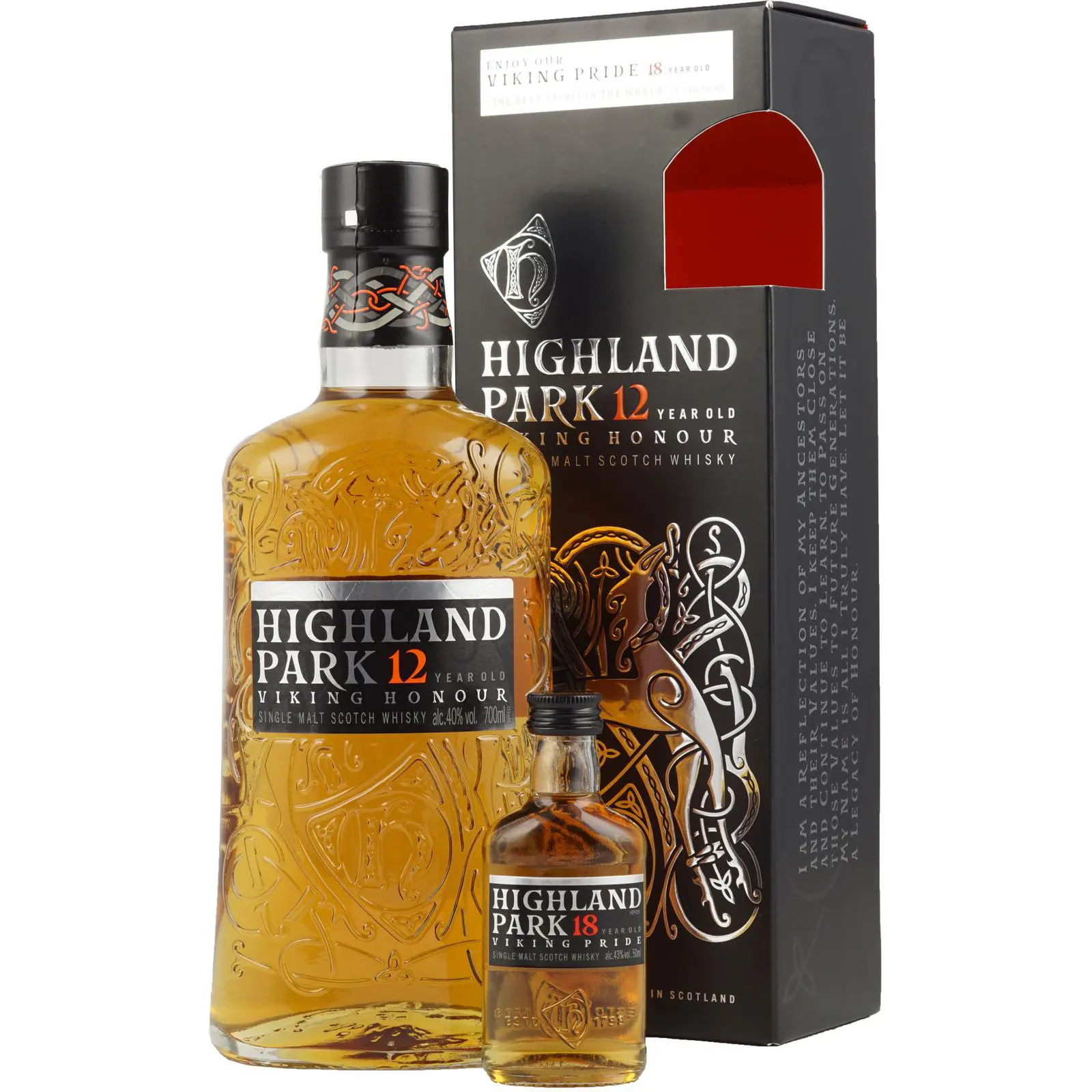 Highland Park, 12 Y Gift Pack with mini 18 years 70cl