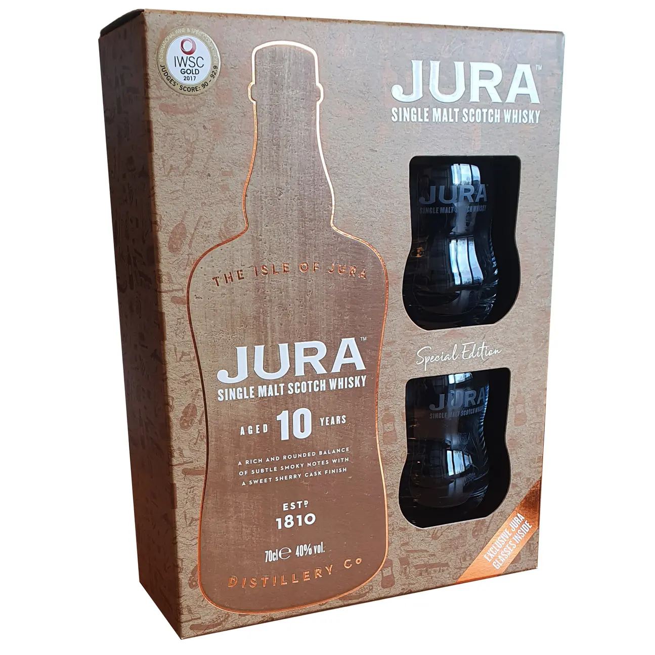 Isle of Jura, 10 years - Gift Pack 2 Glasses 70cl