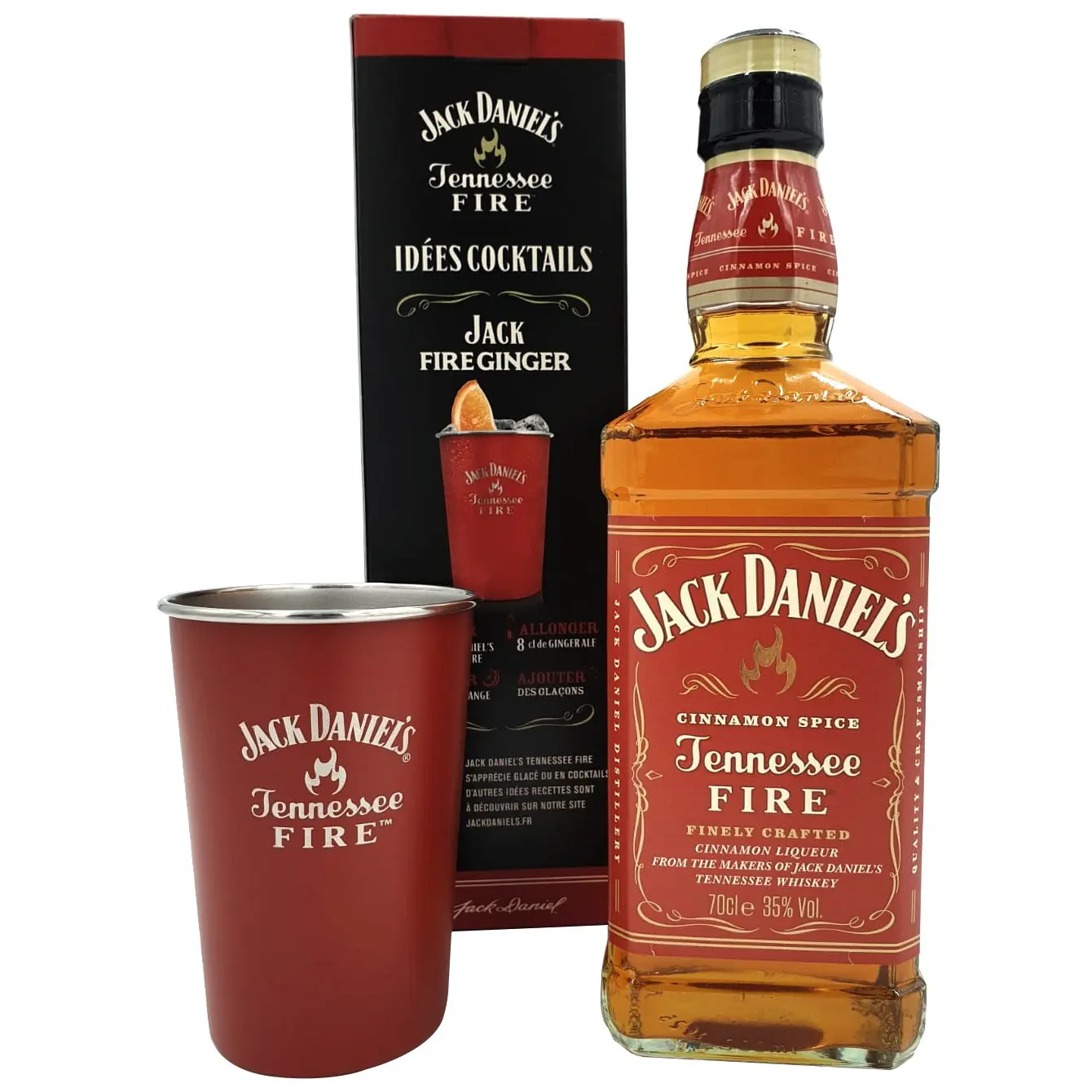 Jack Daniel's - Fire Gift Pack met Metalen Beker 70cl