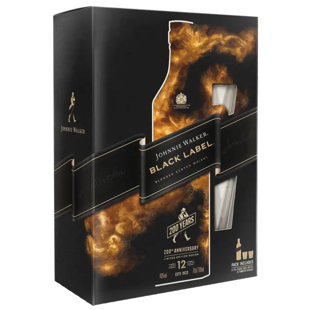 Johnnie Walker, 12 years - Black Label, 200 Anniversary Gift Pack 70cl Johnnie Walker, 12 years - Black Label, 200 Anniversary Gift Pack 70cl