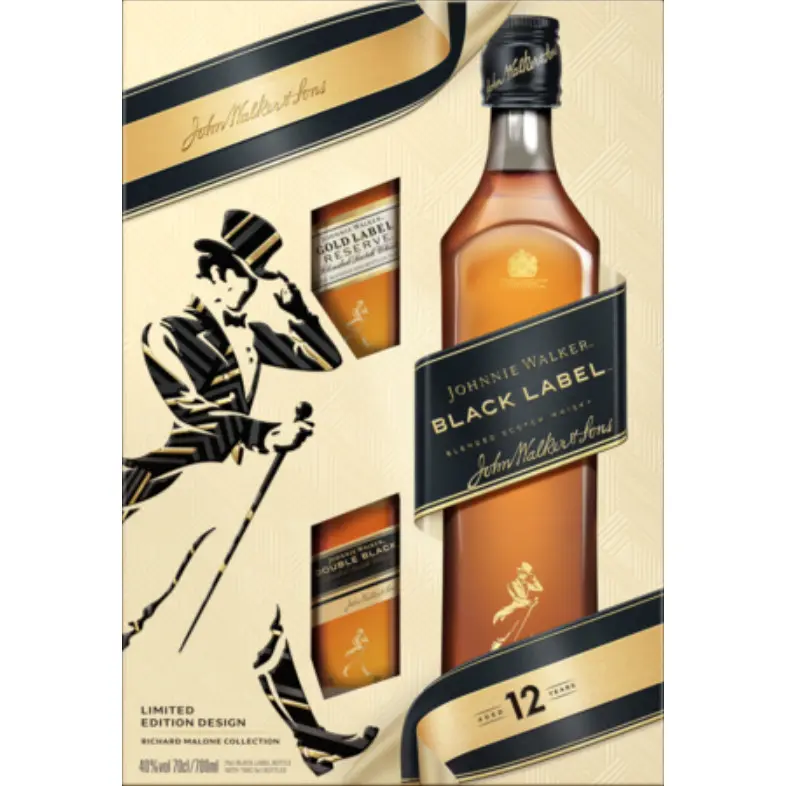 Johnnie Walker - Black Label, 12 Y with two minis 80cl Johnnie Walker - Black Label, 12 Y with two minis 80cl