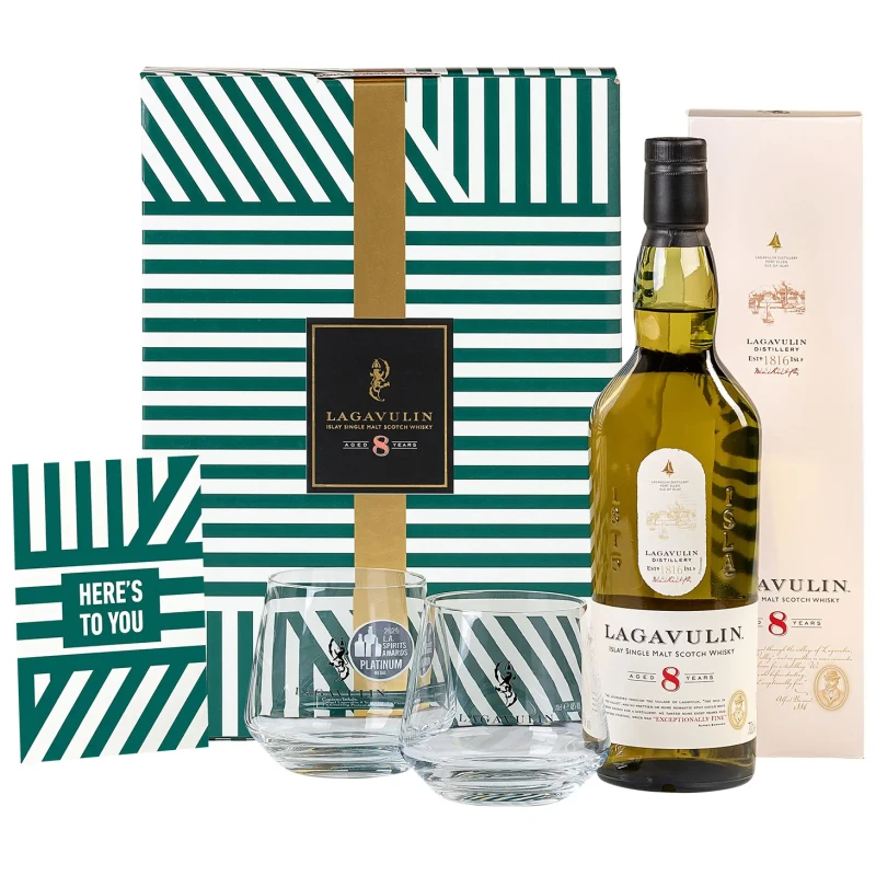 Lagavulin, 8 Y Giftpack 2 Glasses 70cl Lagavulin, 8 Y Giftpack 2 Glasses 70cl