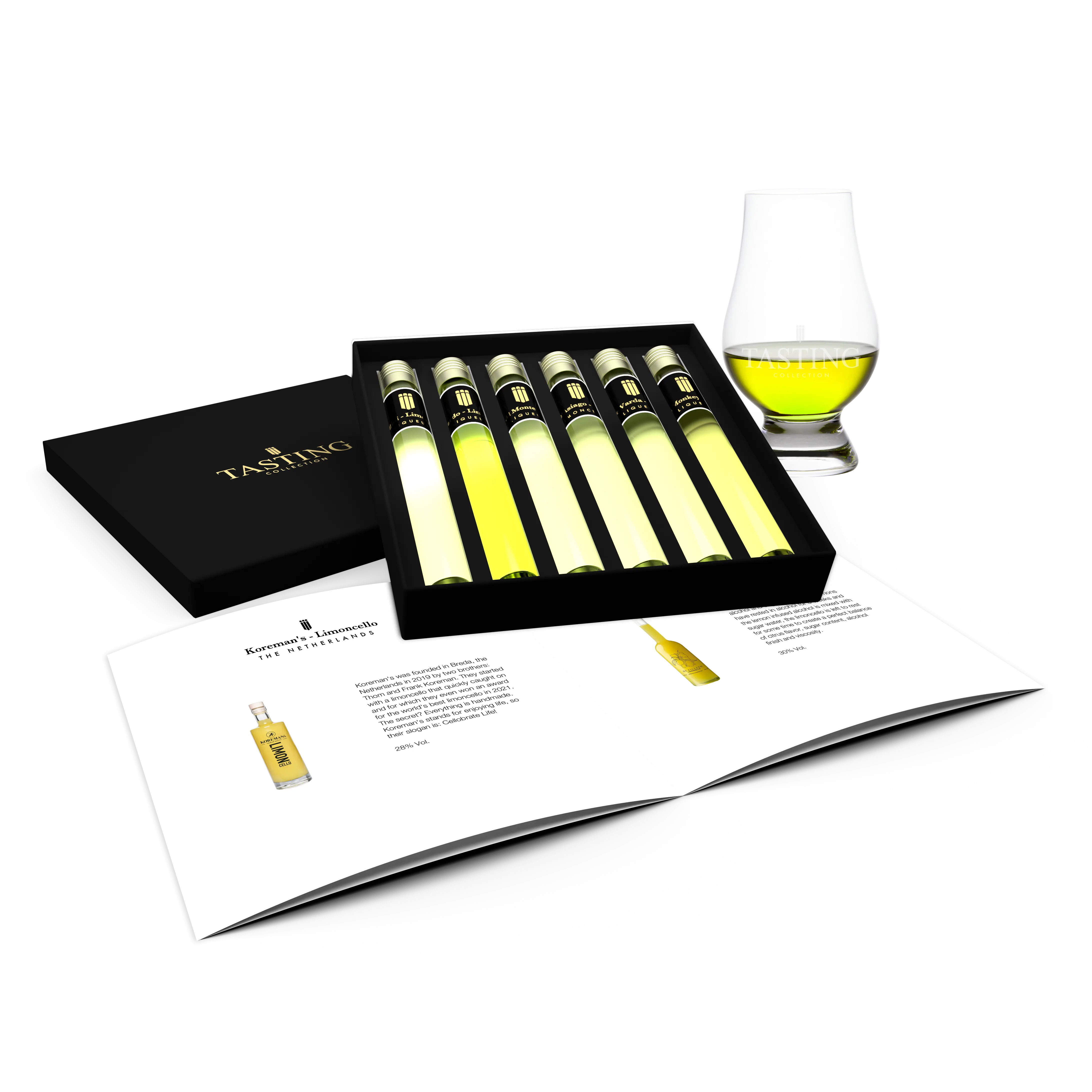Limoncello Degustatie 6 tubes Proeverij set in cadeau gift box