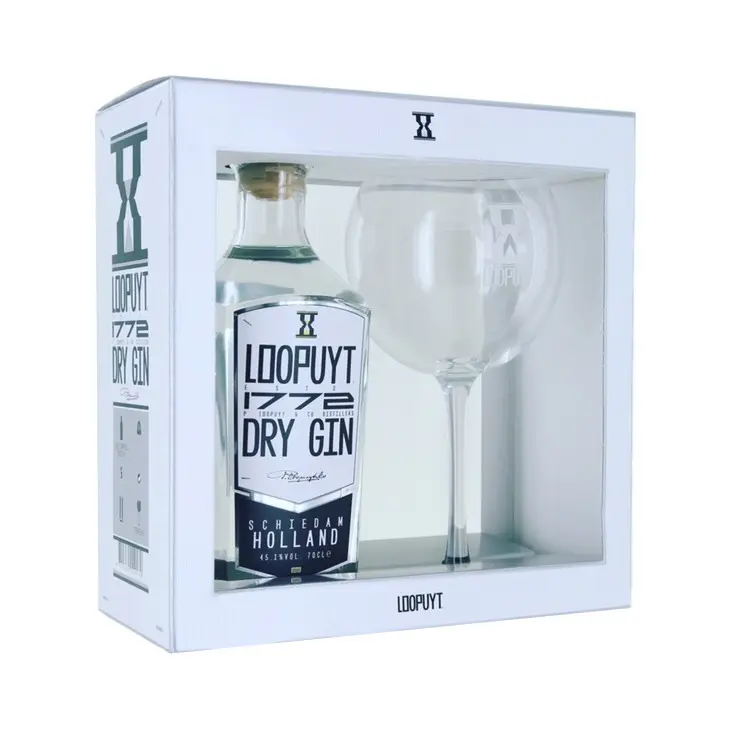 Loopuyt - Dry Gin Giftpack Glass 70cl Loopuyt - Dry Gin Giftpack Glass 70cl