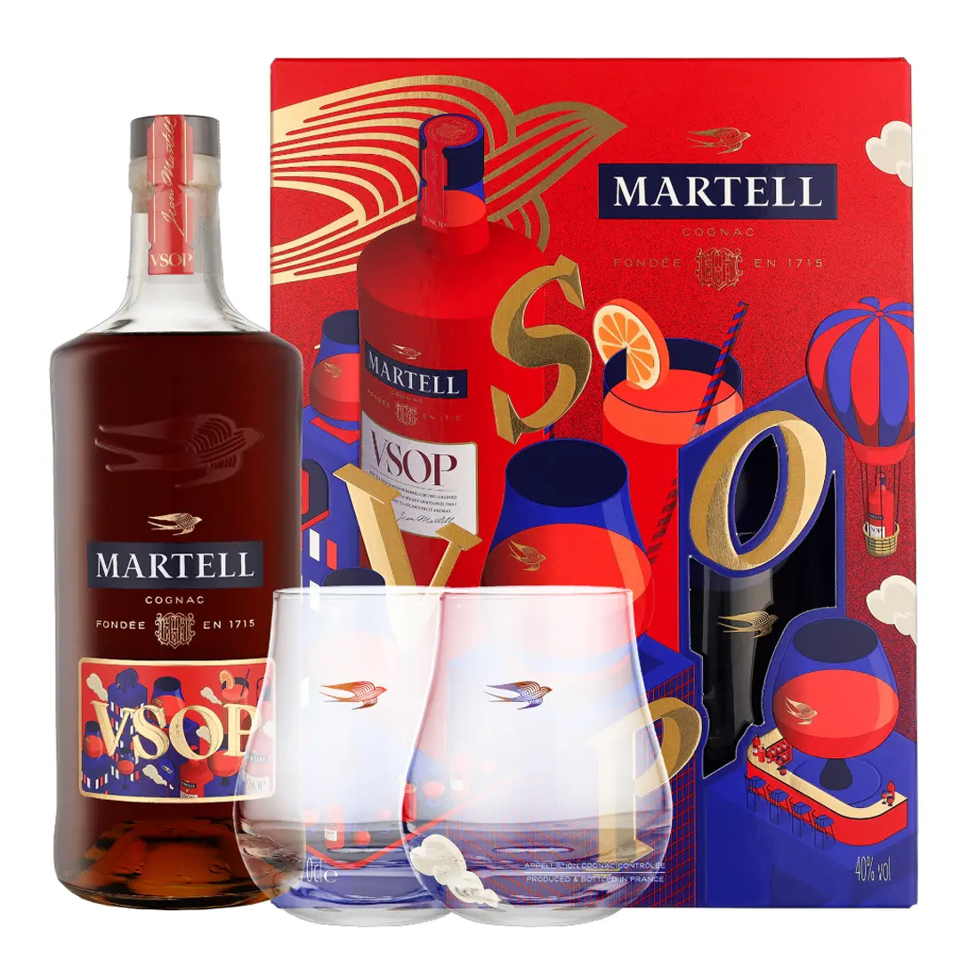 Martell - VSOP Giftpack 2 Glasses 70cl