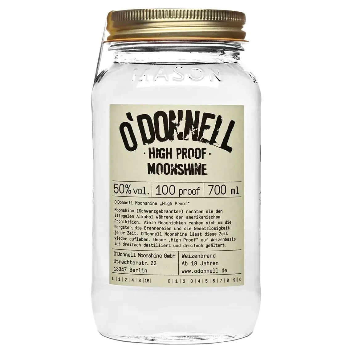 O'Donnell Moonshine - High Proof 70cl