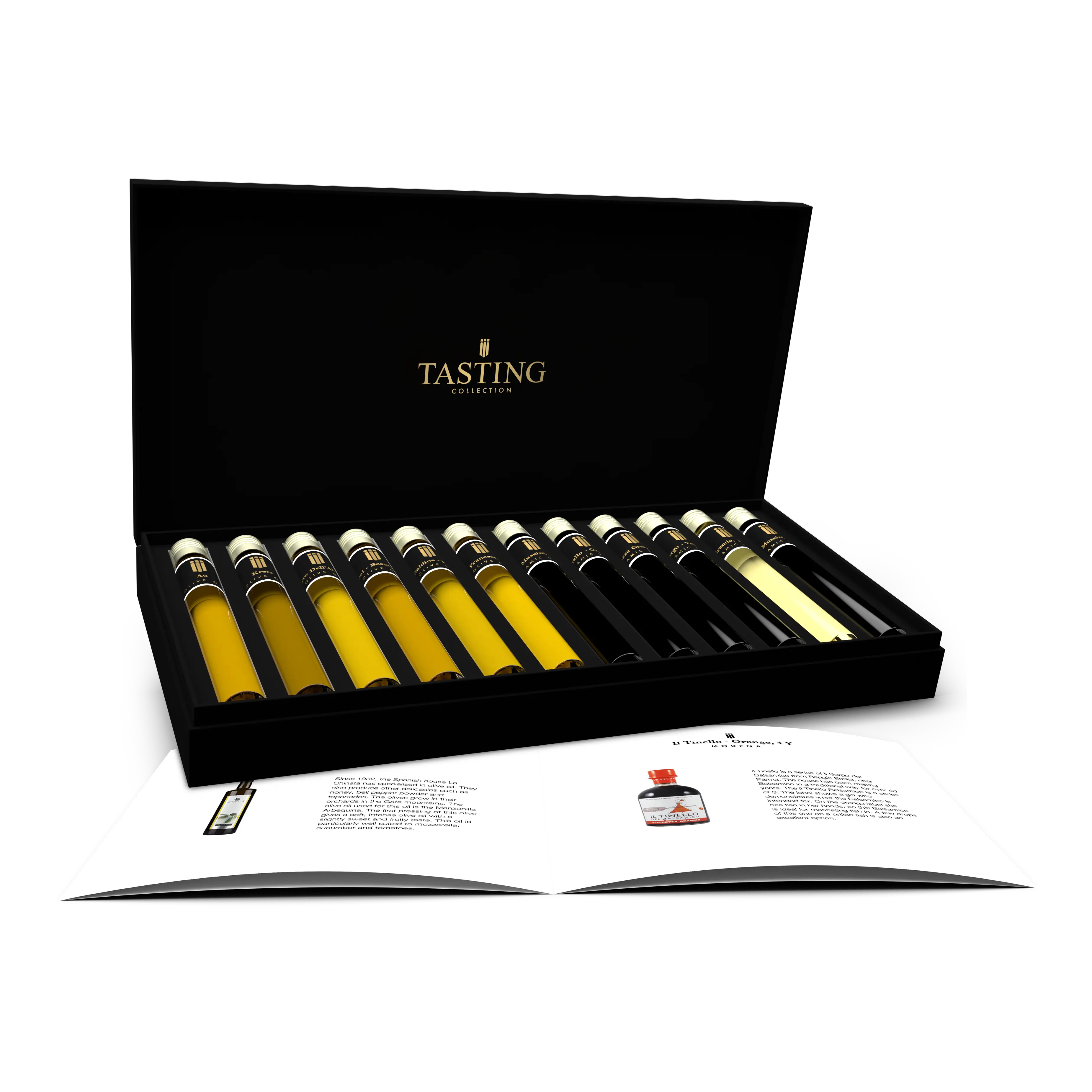 Olijfolie & Balsamico Proeverij 12 tubes in Luxe Cadeau Box