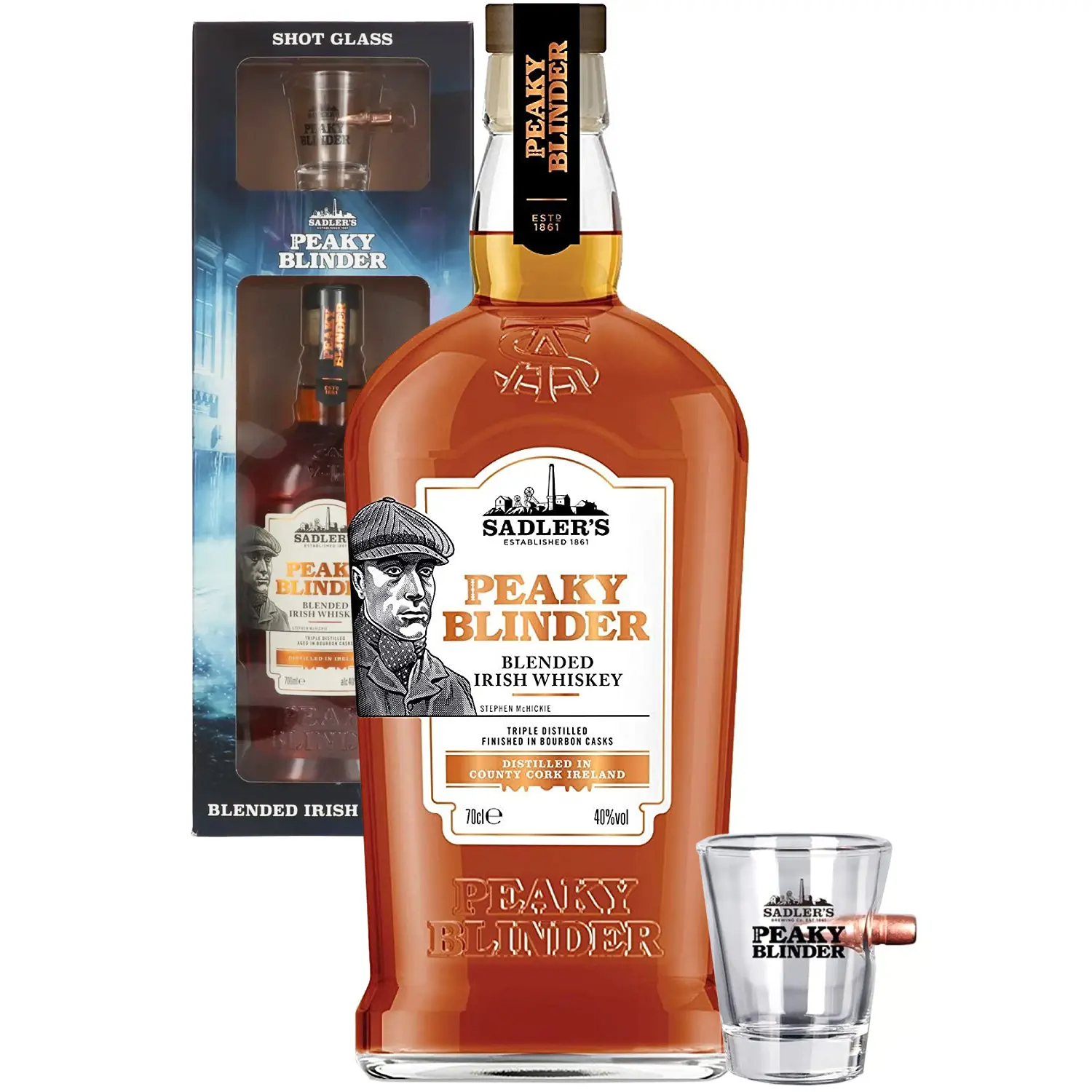 Peaky blinder - Irish Whiskey Giftpack with Shot Glass 70cl