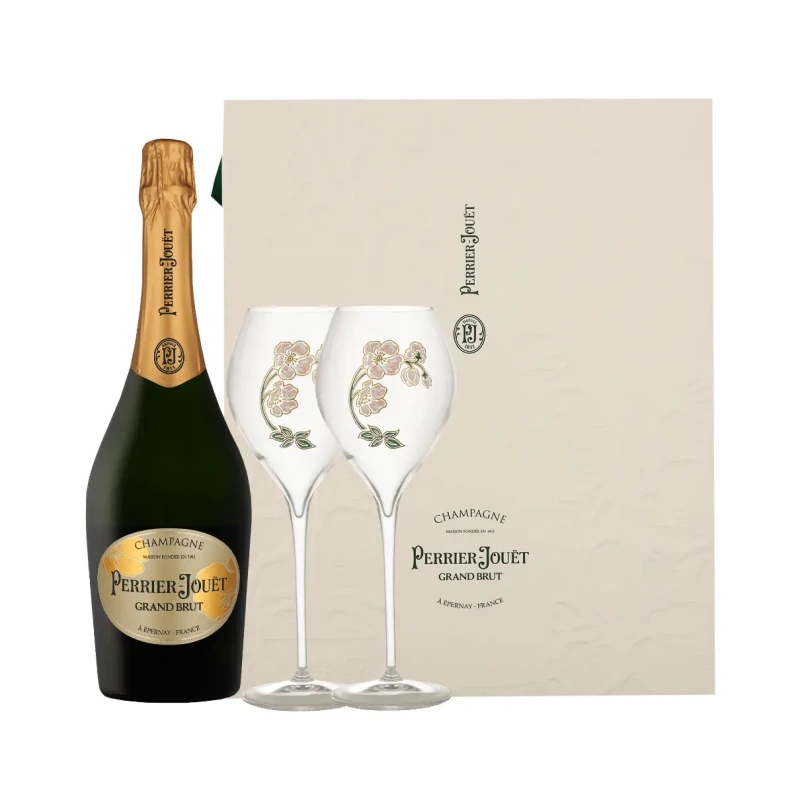 Perrier-Jouët - Grand Brut Giftpack 2 Glasses 75cl Perrier-Jouët - Grand Brut Giftpack 2 Glasses 75cl