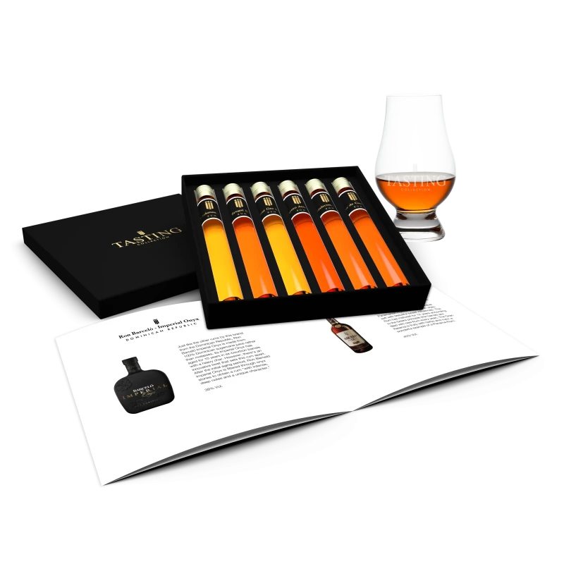 Rum Proeverij 6 tubes in Luxe Cadeau Box Rum Proeverij 6 tubes in Luxe Cadeau Box