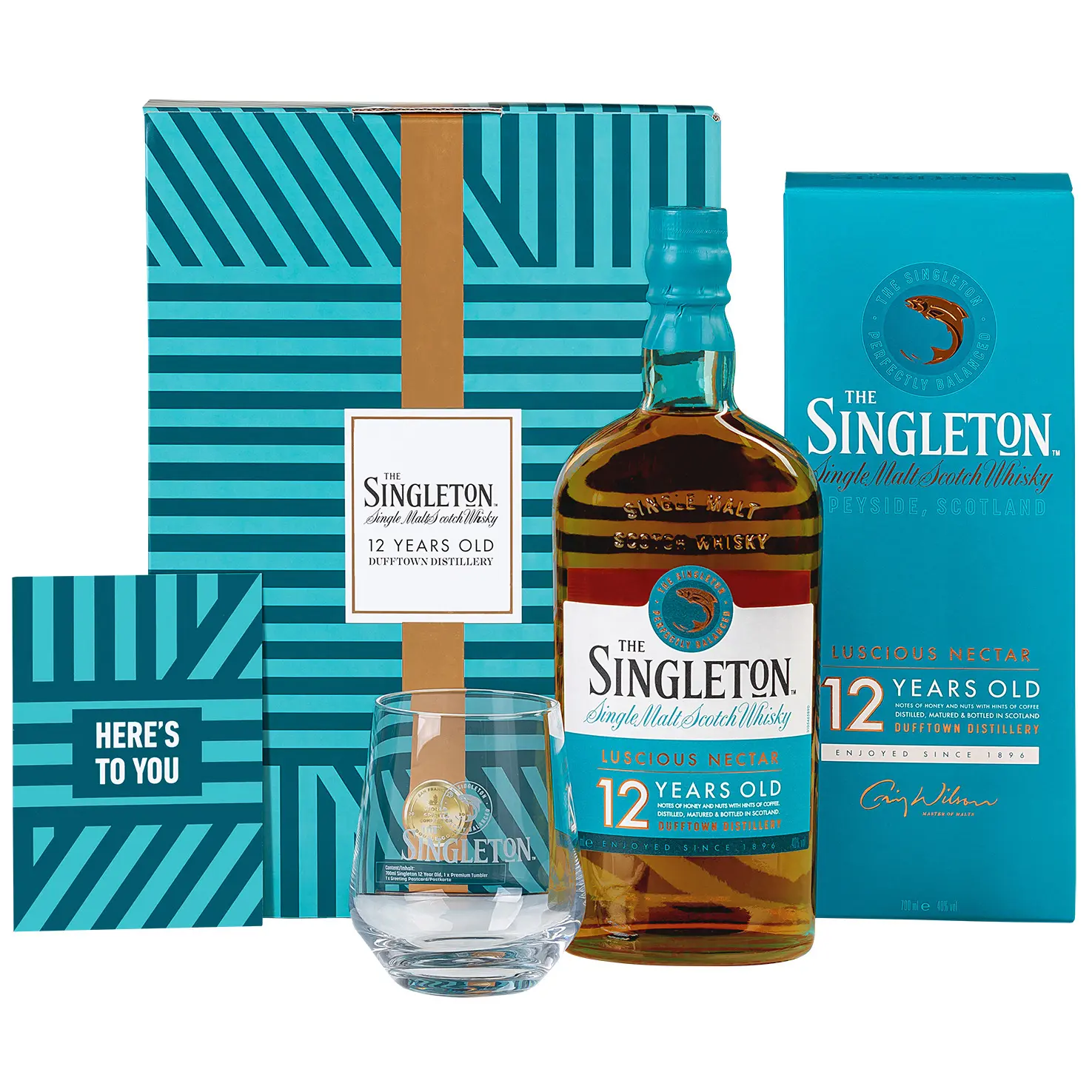 Singleton, 12 Y Giftpack Glass 70cl
