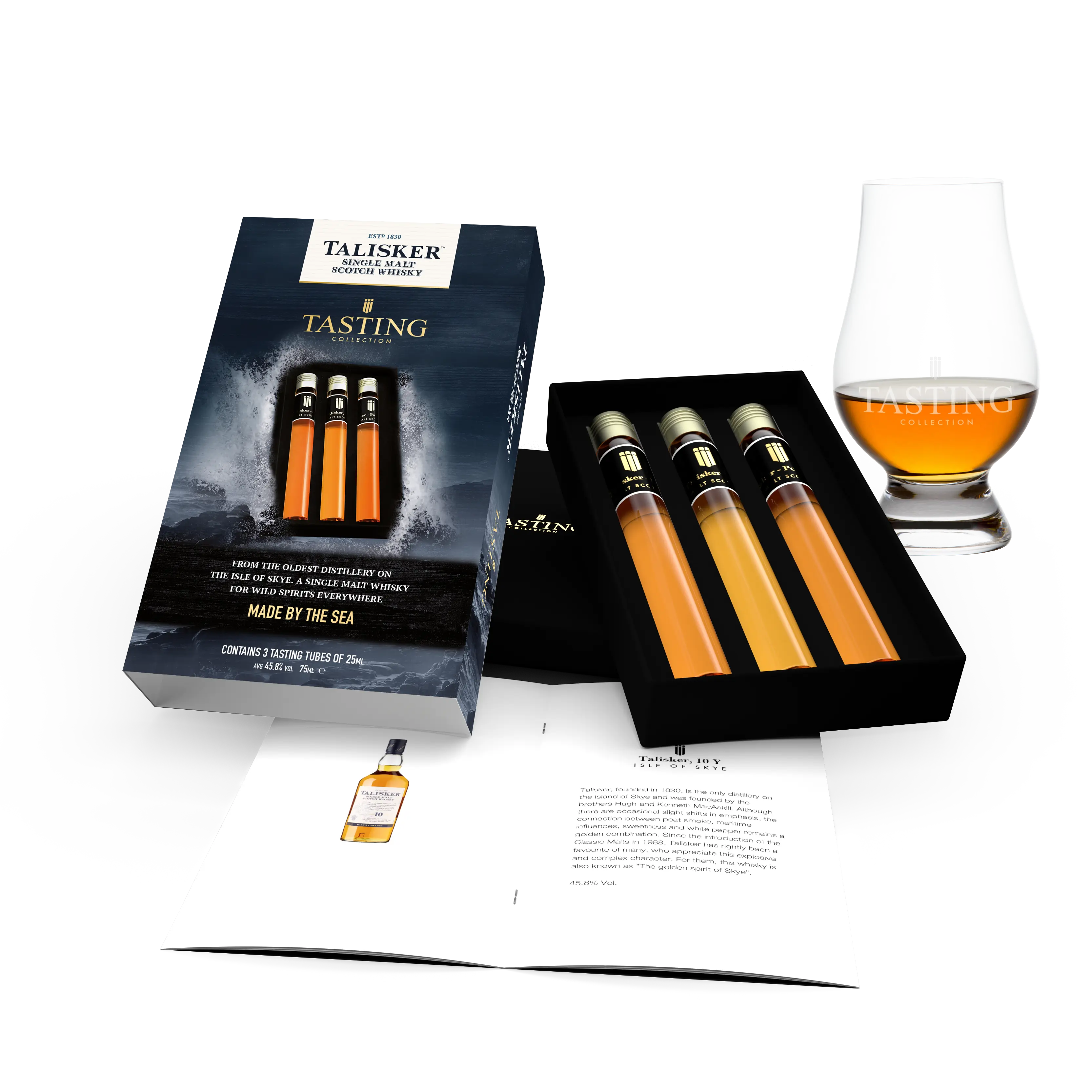 Talisker Whisky Proeverij 3 tubes in Luxe Cadeau Box