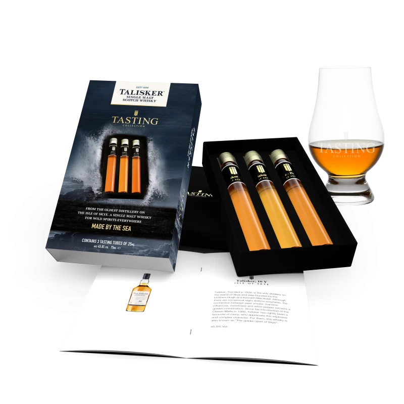 Talisker Whisky Proeverij 3 tubes in Luxe Cadeau Box Talisker Whisky Proeverij 3 tubes in Luxe Cadeau Box
