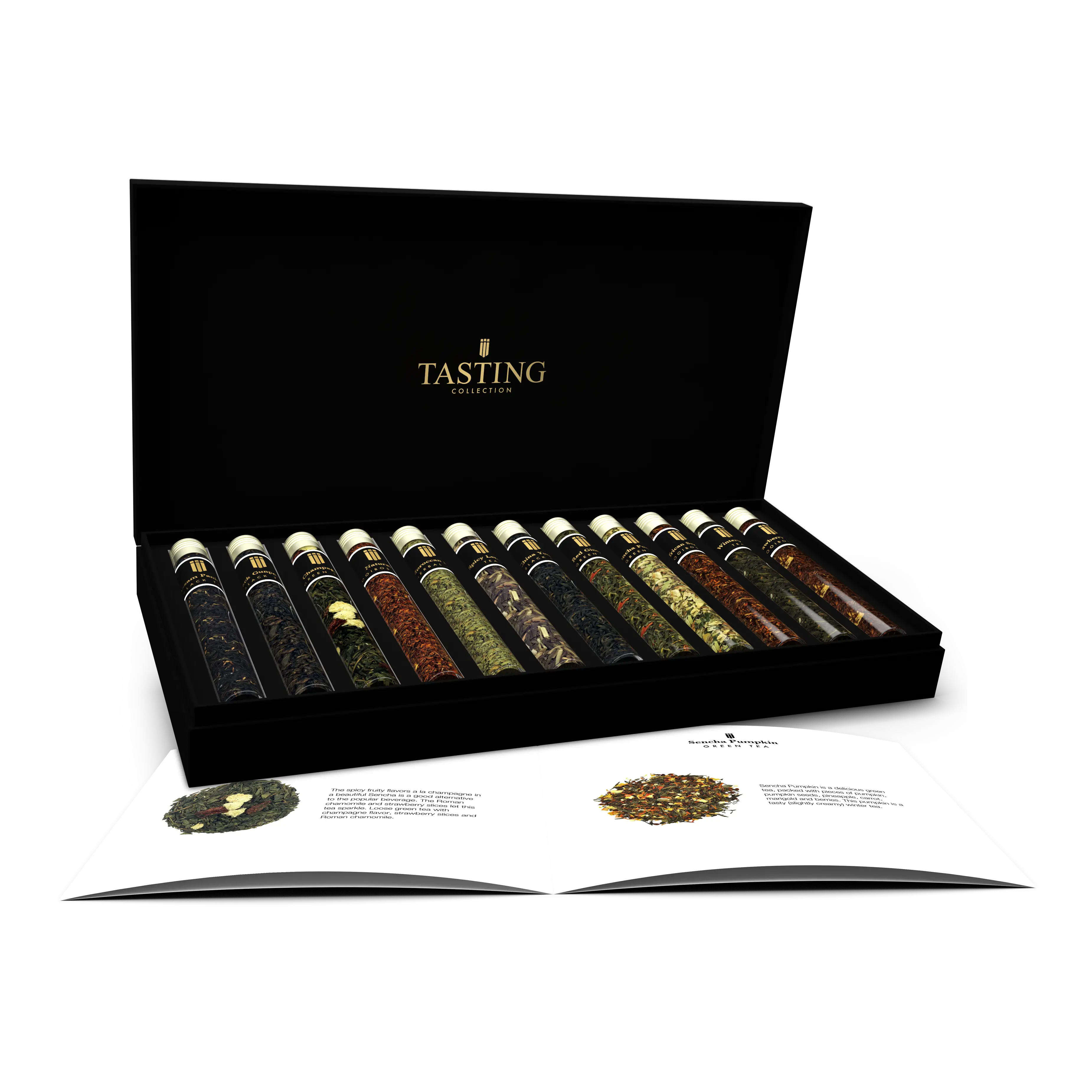 Thee Degustatie 12 tubes Proeverij Cadeau set in Geschenkdoos box