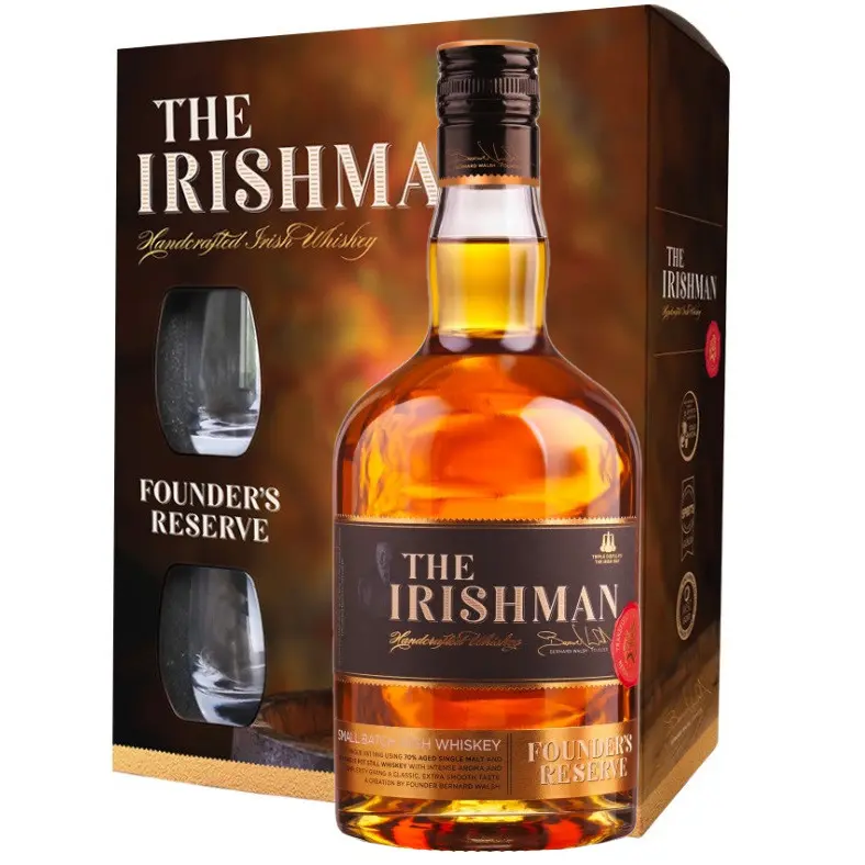 The Irishman - Founder's Reserve Geschenk met Glazen 70cl The Irishman - Founder's Reserve Geschenk met Glazen 70cl
