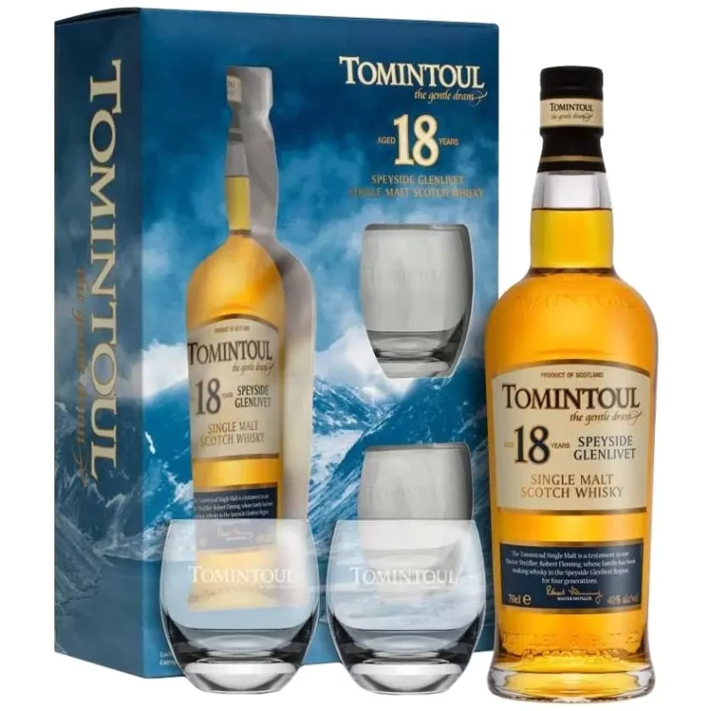 Tomintoul, 18 years - Giftpack 2 Glasses 70cl Tomintoul, 18 years - Giftpack 2 Glasses 70cl