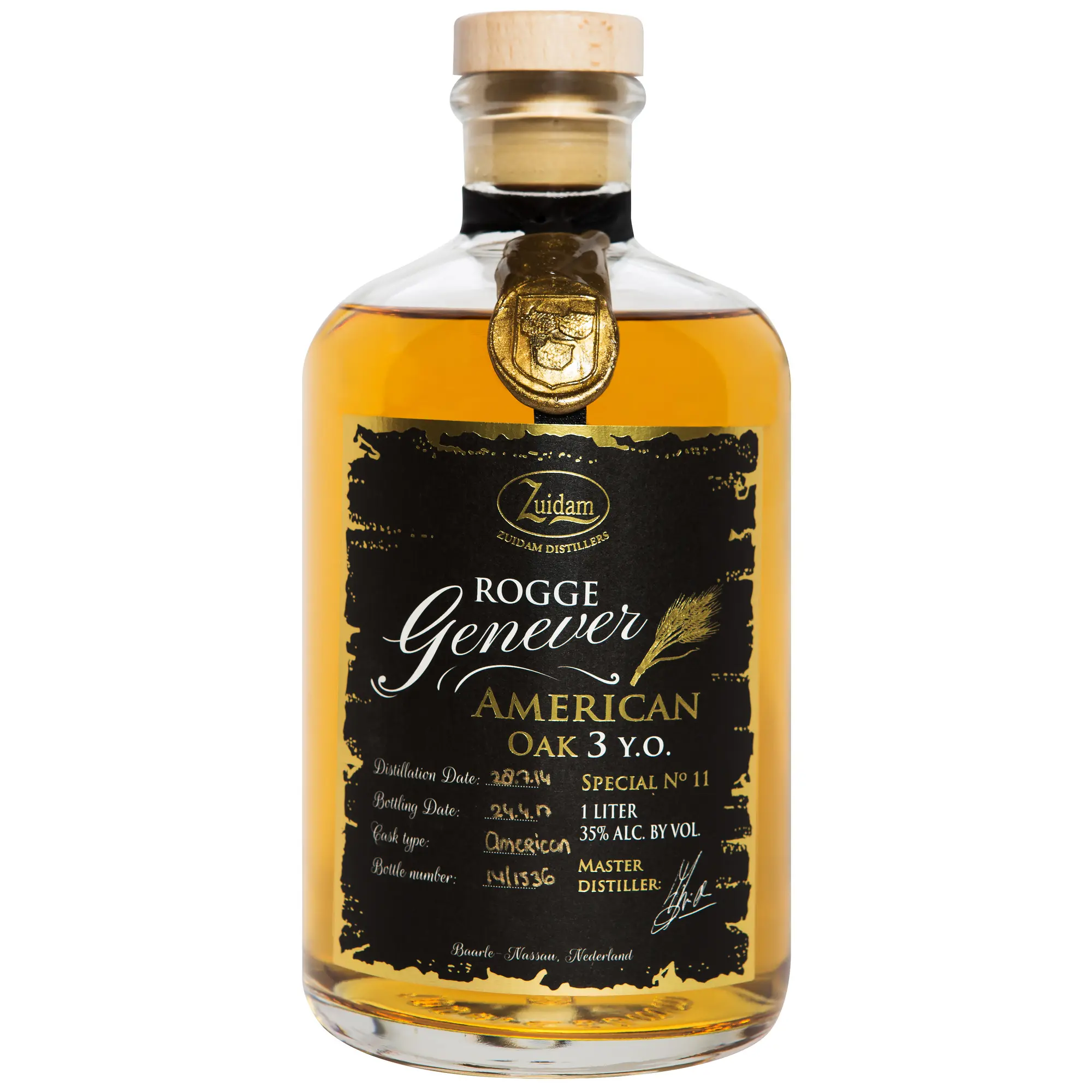 Zuidam - Rogge Genever, 3 Y American Oak 50cl